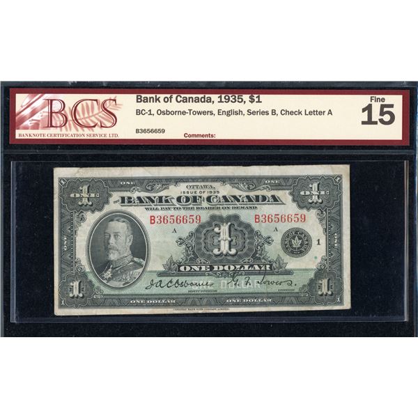 Bank of Canada One Dollar 1935