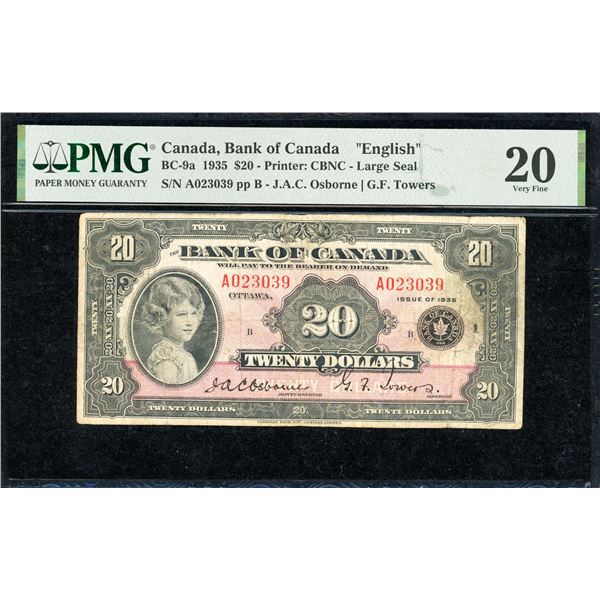 Bank of Canada Twenty Dollars 1935, Large Seal
