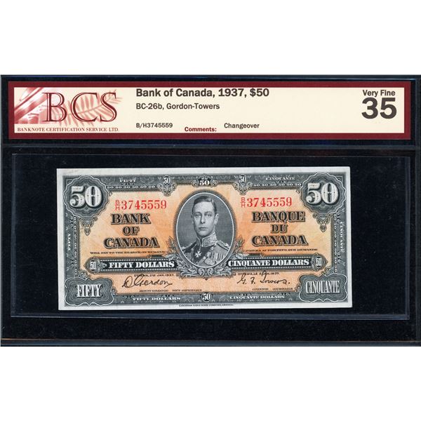 Bank of Canada Fifty Dollars 1937, VF-35