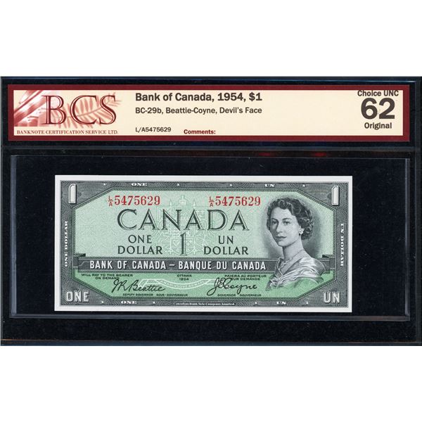 Bank of Canada One Dollar 1954, Devil's Face