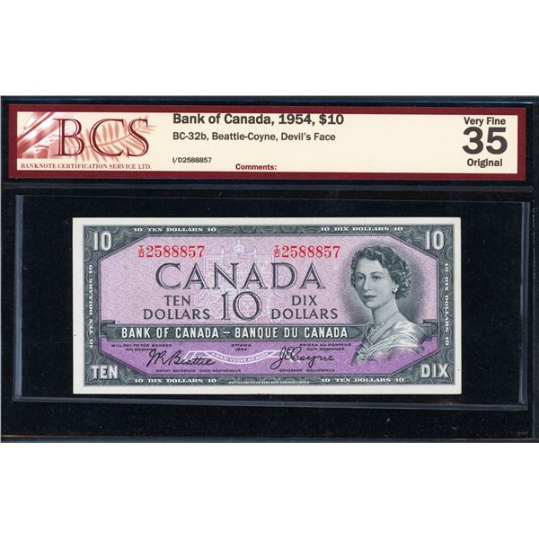 Bank of Canada Ten Dollars 1954, Devil's Face