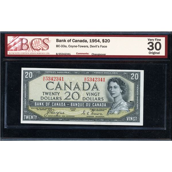Bank of Canada Twenty Dollars 1954, Devil's Face