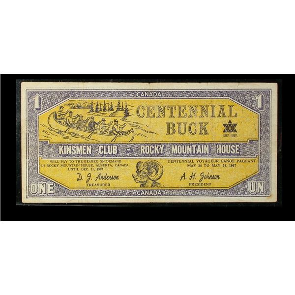 Rocky Mountain House 1967 Centennial Buck Trade Note