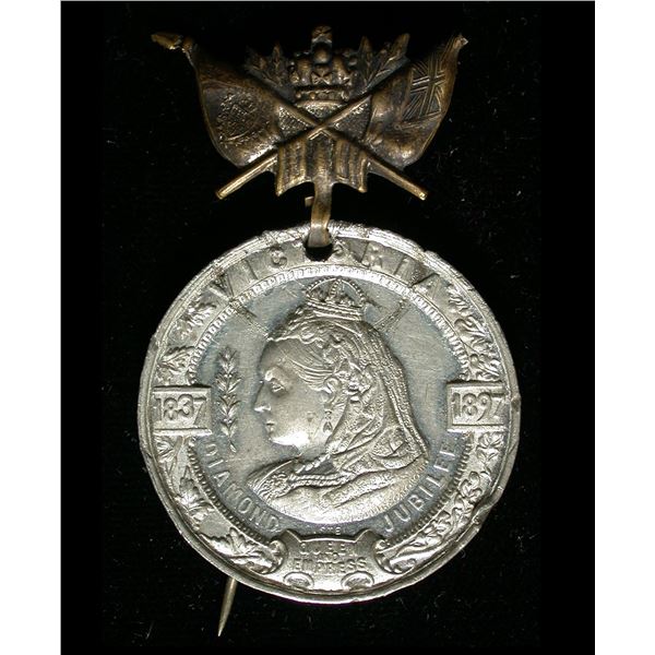 Queen Victoria Jubilee Medal by Ellis, Crossed Flags Bar