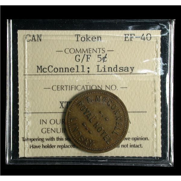 Lindsay Ontario, McConnell Royal Hotel Token Br.25