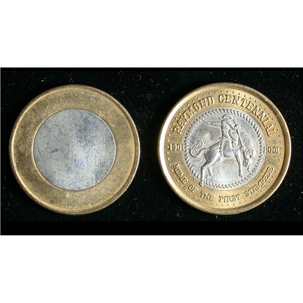 Raymond Alberta 2001 Centennial Token, with Blank Planchet