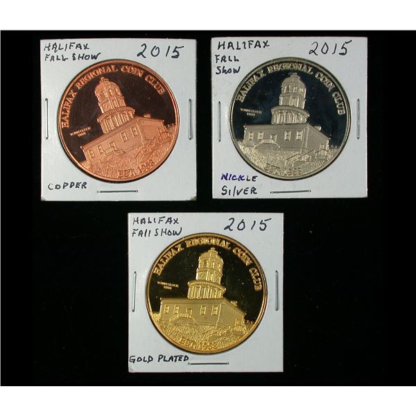 Lot of 5 Halifax, N.S. Regional Coin Club Medals