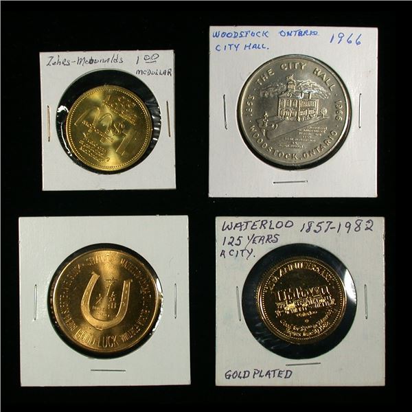 Lot of 5 Miscellaneous Canadian Tokens and metals