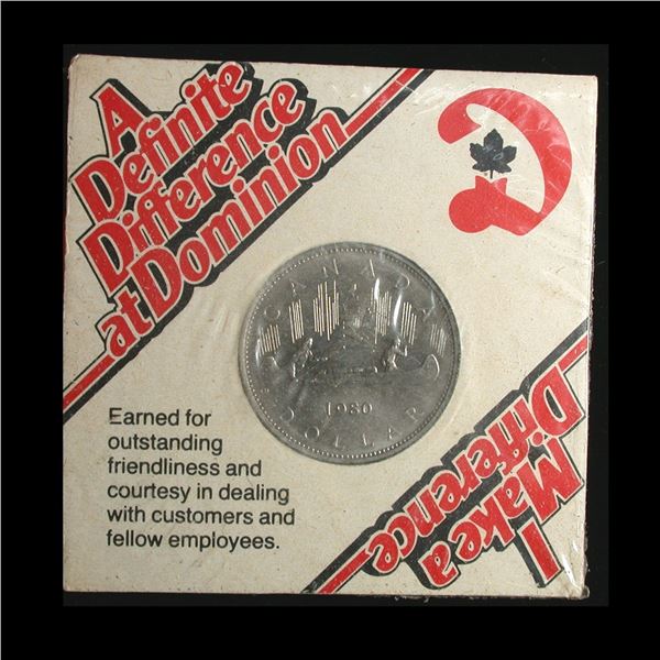 Dominion Grocery Store Employee Award, 1980 Nickel Dollar