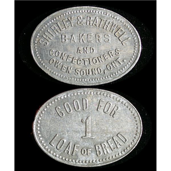 Owen Sound Ontario Shirley & Wrathwell Bread Token