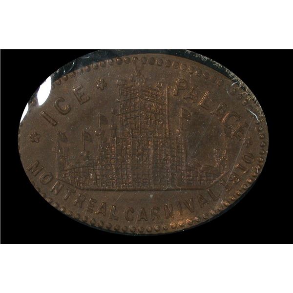 Montreal Carnival Ice Palace Pressed Large Cent, 1910