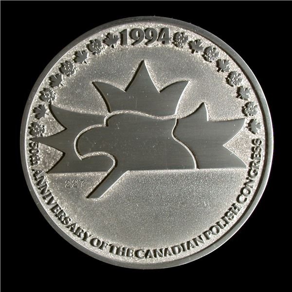 Canadian Polish Congress 50th Anniversary Medal, 1994