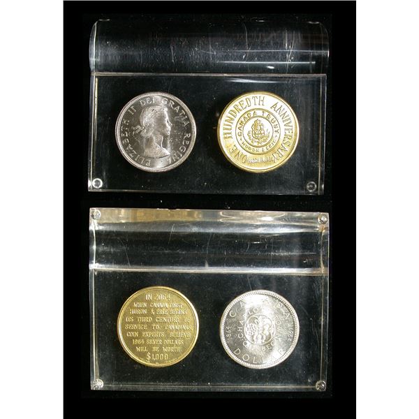 Canada Trust Huron & Erie 1964 Lucite with Silver Dollar
