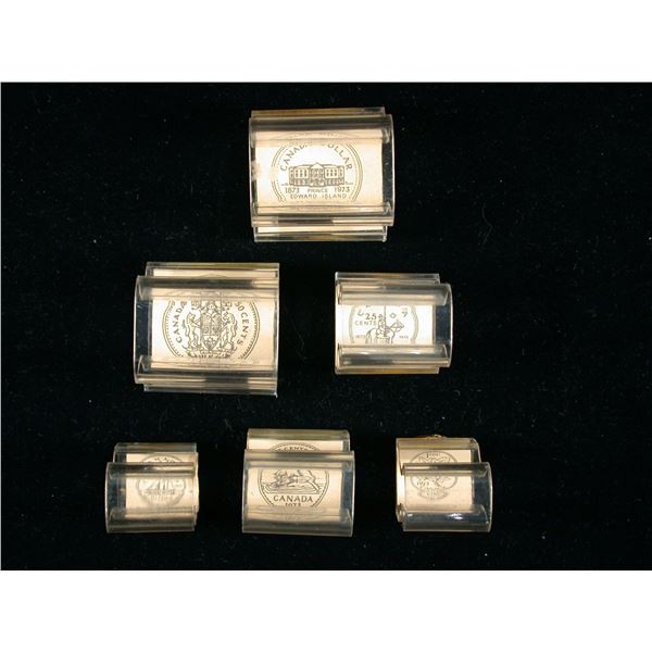 Canada 1973 Decimal Coin Set of Rubber Ink Stamps