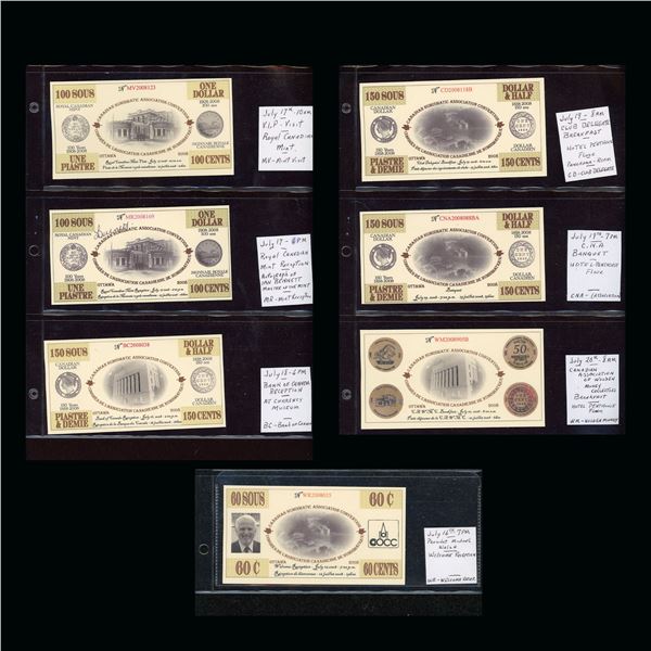 C.N.A. 2008 Ottawa Convention Set of 7 Commemorative Scrip
