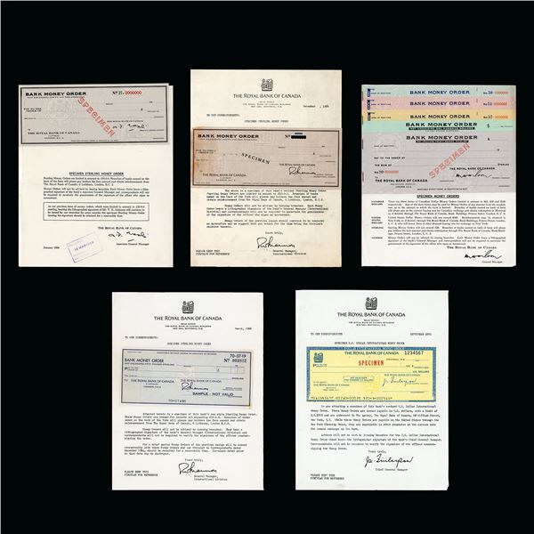 Royal Bank of Canada Specimen Money Order Lot