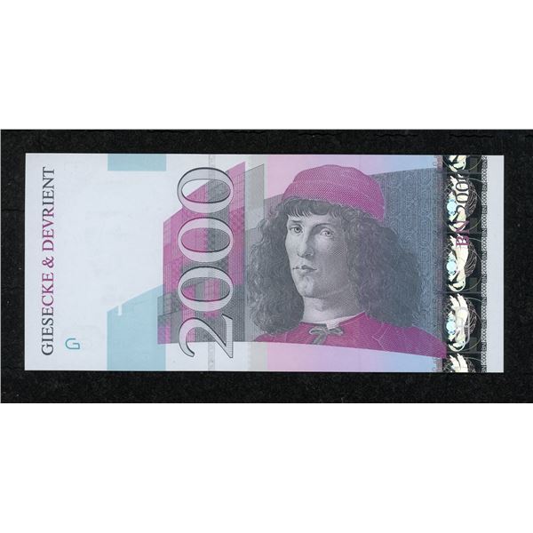 Giesecke & Devrient of Germany Test Note, Botticelli Portrait