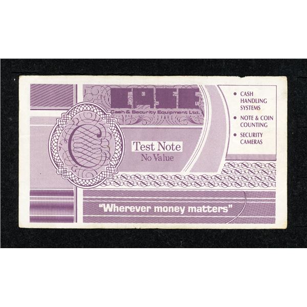 An Early Cash & Security Equipment Ltd. ATM Test Note