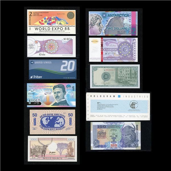 Lot of Test Notes and Fantasies - USA, Europe, Congo