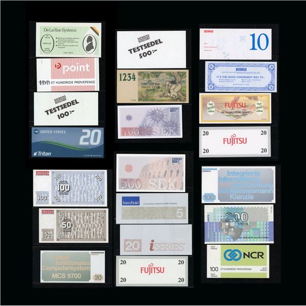 Lot of 20 Promo & Test Notes - Interbold, Nixdorf, NCR etc.