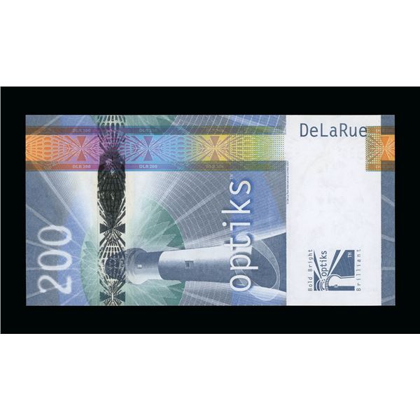 De La Rue Opticks Test Note, Joseph Swan and Lighthouse