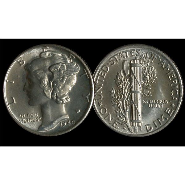 United States Silver Dime Pair, including Irradiated Roosevelt