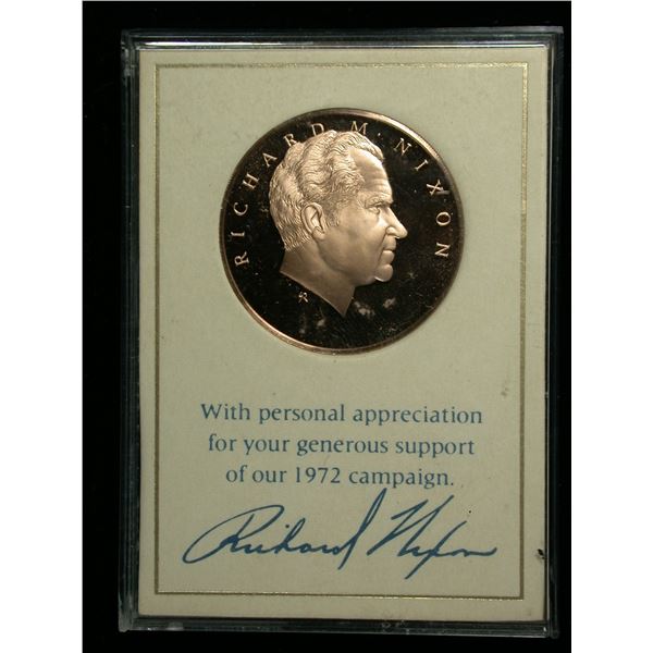 United States Richard Nixon 1972 Campaign Appreciation Medal