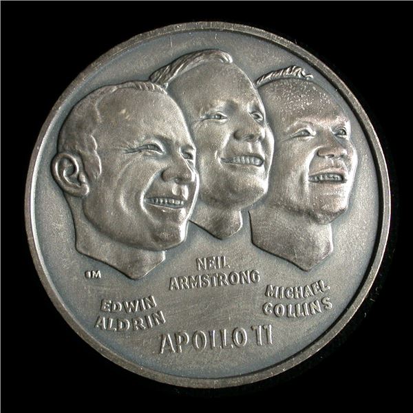 Apollo II Space Mission .999 Silver Medal 1969