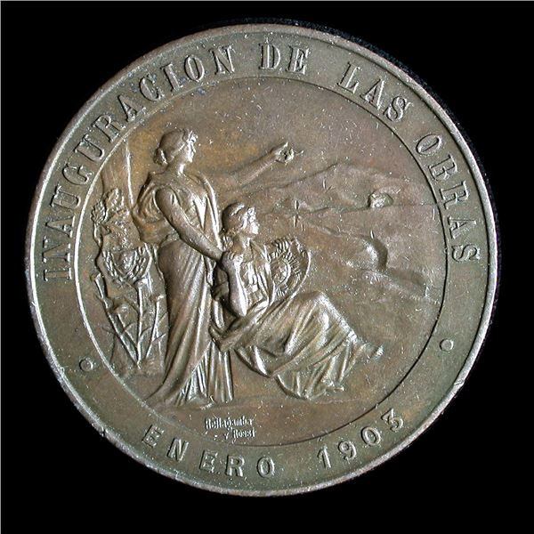 Bolivia Railrroad Inaugural Trip Medal, 1903