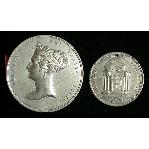 England & Scotland 19th c. Medal Pair,  London & Dumfries