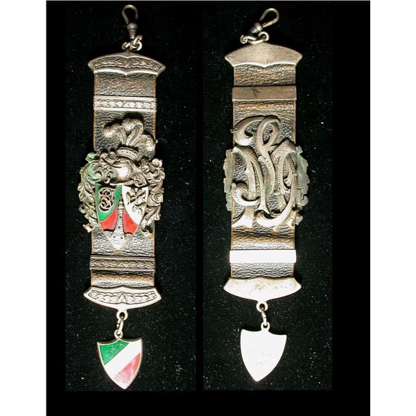 Latvia or Baltic Germany Silver Fraternal Watch Fob, 1925