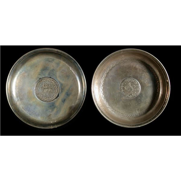 A nice pair of Silver Turkish Nut Dishes