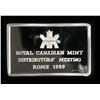Image 1 : Royal Canadian Mint 1989 Rome Distributors Meeting Silver Bar