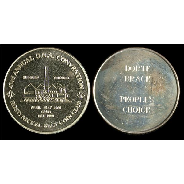 Lot of 2 Sudbury 2005 O.N.A. Convention Award Medals