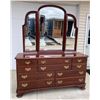 Image 1 : ETHAN ALLEN GEORGIAN COURT CHERRY DRESSER WITH A MATCHING TRI-FOLD MIRROR