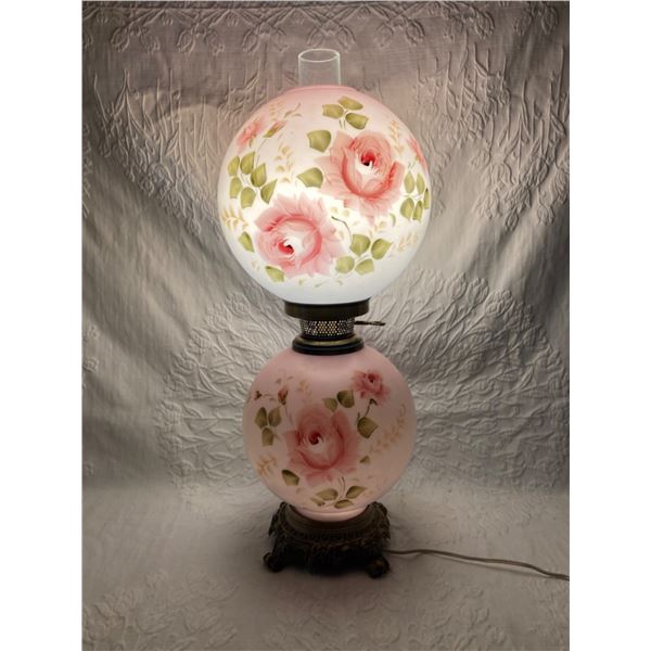VICTORIAN "GONE WITH THE WIND" STYLE HURRICANE PARLOR LAMP