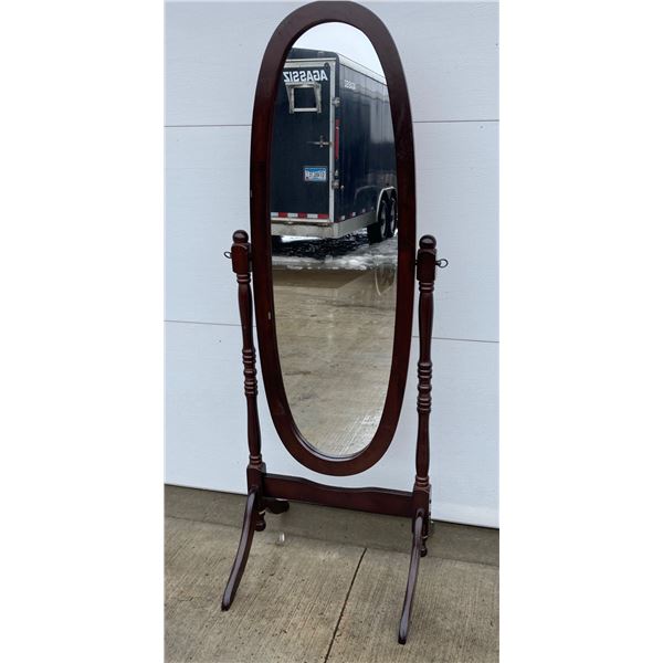 TRADITIONAL STYLE OVAL CHEVAL FLOOR MIRROR
