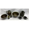 Image 1 : VINTAGE PFALTZGRAFF COPPER GREEN DRIP GLAZE POTTERY SET