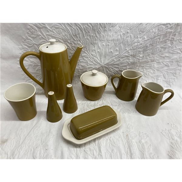 VINTAGE MIKASA CERA-STONE COFFEE SERVICE SET AND MISCELLANEOUS