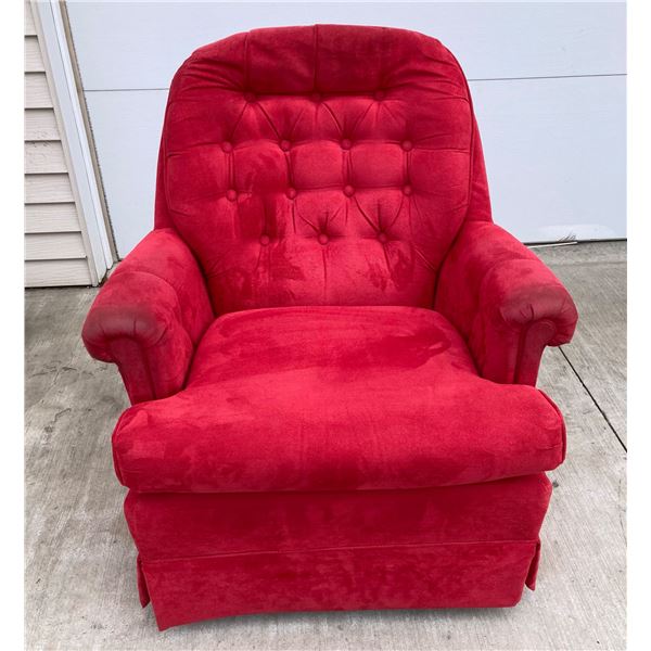 VINTAGE RED TUFTED ROCKER RECLINER