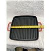 Image 8 : ENAMELED CAST IRON SQUARE GRILL PANS, LOT OF 2