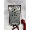 Image 4 : VINTAGE RED ROTARY DIAL WALL-MOUNTED TELEPHONE