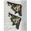 Image 1 : DECORATIVE CAST IRON HUMMINGBIRD WALL BRACKETS, PAIR
