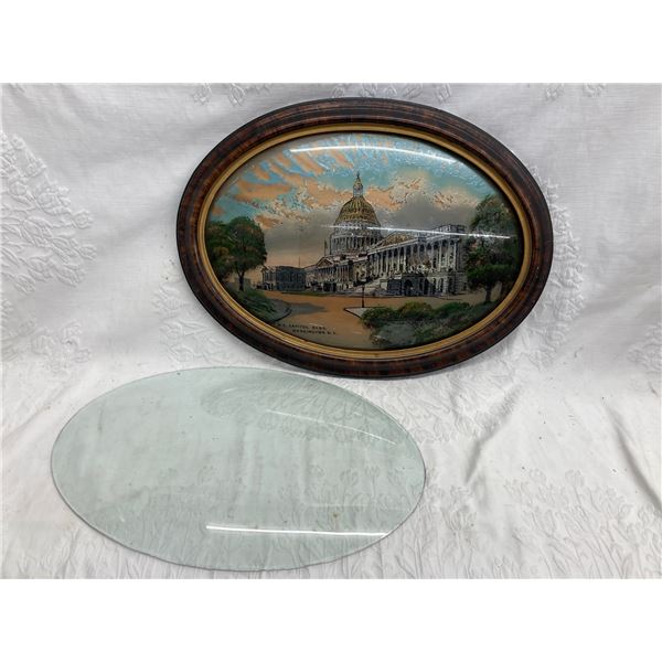 VINTAGE REVERSE PAINTING OF US CAPITOL