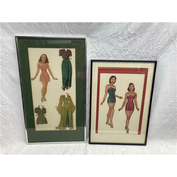 FRAMED, COLLECTIBLE, VINTAGE RITA HAYWORTH PAPER DOLLS