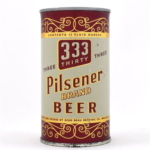 Three Thirty Three 333 Pilsener Brand Beer Flat Top METALLIC 138-31