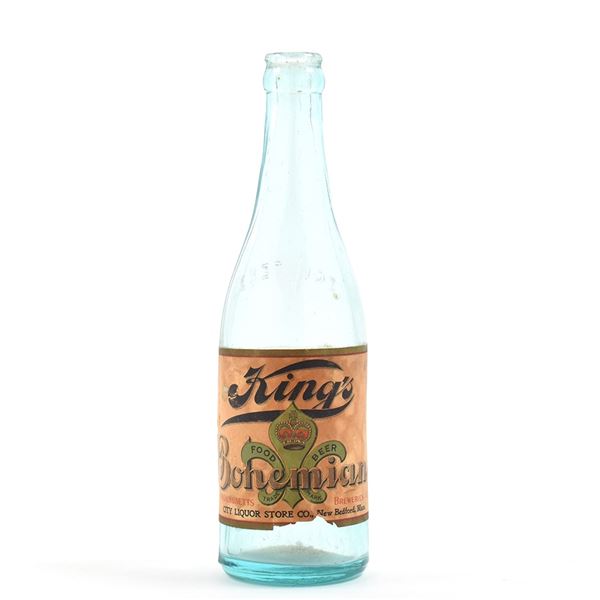 Kings Bohemian Beer Pre-Prohibition Embossed Bottle CITY LIQUOR STORE SCARCE