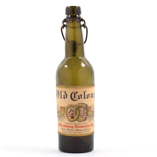 Old Colony Lager Beer Pre-Prohibition Blob Top Bottle RARE EXCEPTIONAL