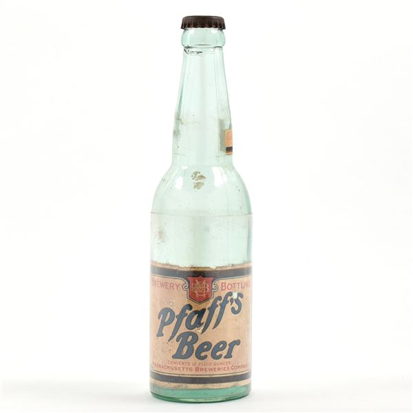 Pfaffs Beer Pre-Prohibition Bottle With Rare Crown EXCELLENT