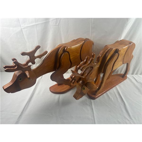 Wooden Deer Figures